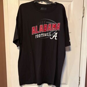 Russell Athletic Black Alabama Football Tee with Red and White Logo